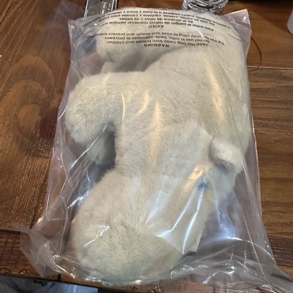 Vintage FLOMO Plush Hippo — 11” Cream‎ Tan Stuffed Animal with Original Tags